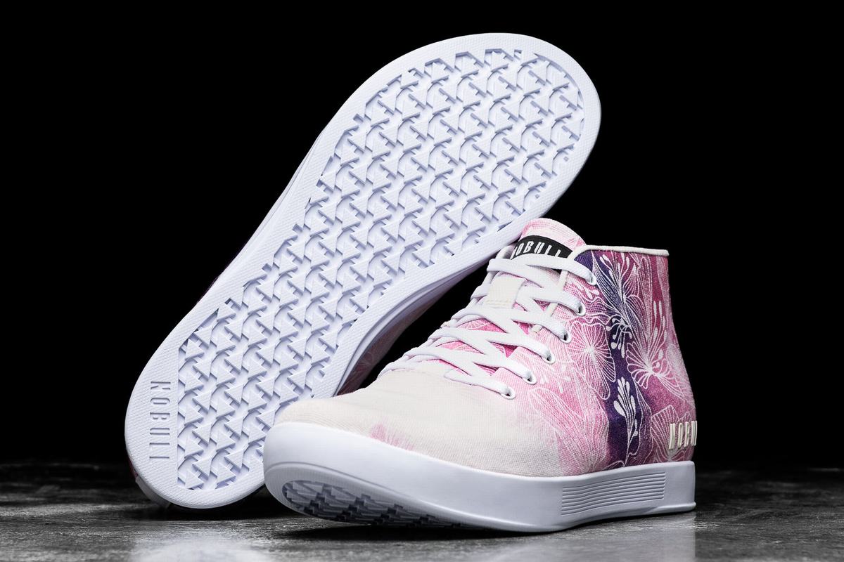 Nobull Canvas Mid Men's Trainers Pink White | Australia (XA3897)